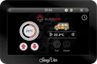 The SavvyVan3 Autoterm heating screen: a 20°C target on the dial with up and down arrows, 22.2°C inside the van, Fan and Diesel buttons both off, and the schedule clock top right