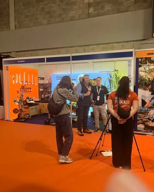 Simon from SavvyVan being interviewed by Motorhome Matt at the NEC Caravan and Motorhome Show 2024