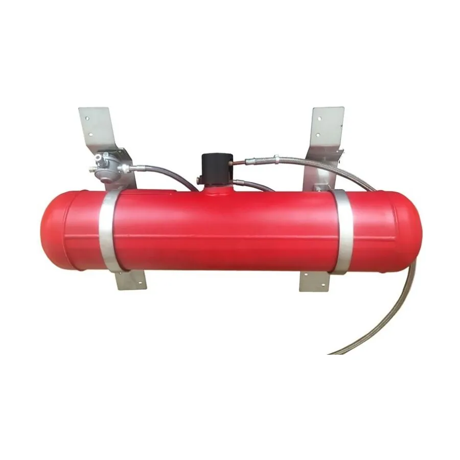 A Propex underslung LPG vapour tank with its mounting brackets